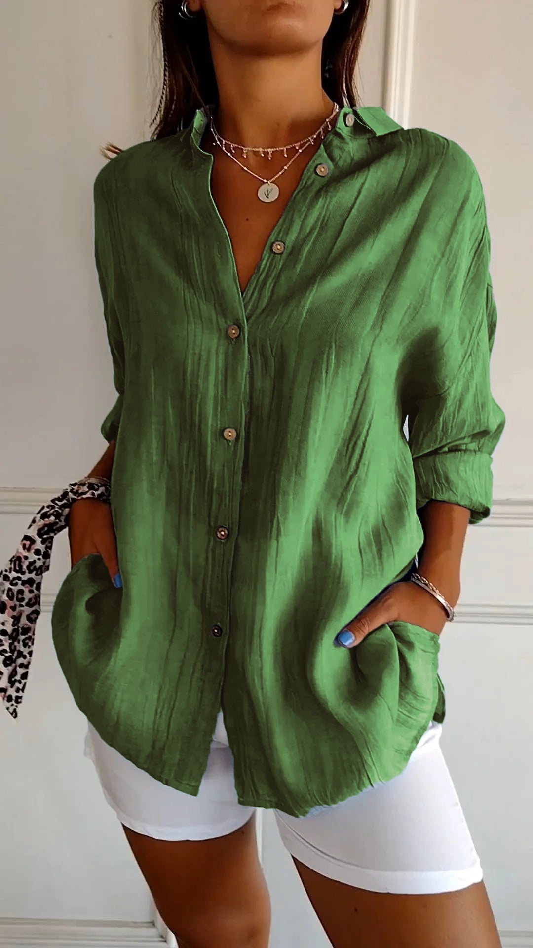 Chemise Femme Manches Longues Plissée 8