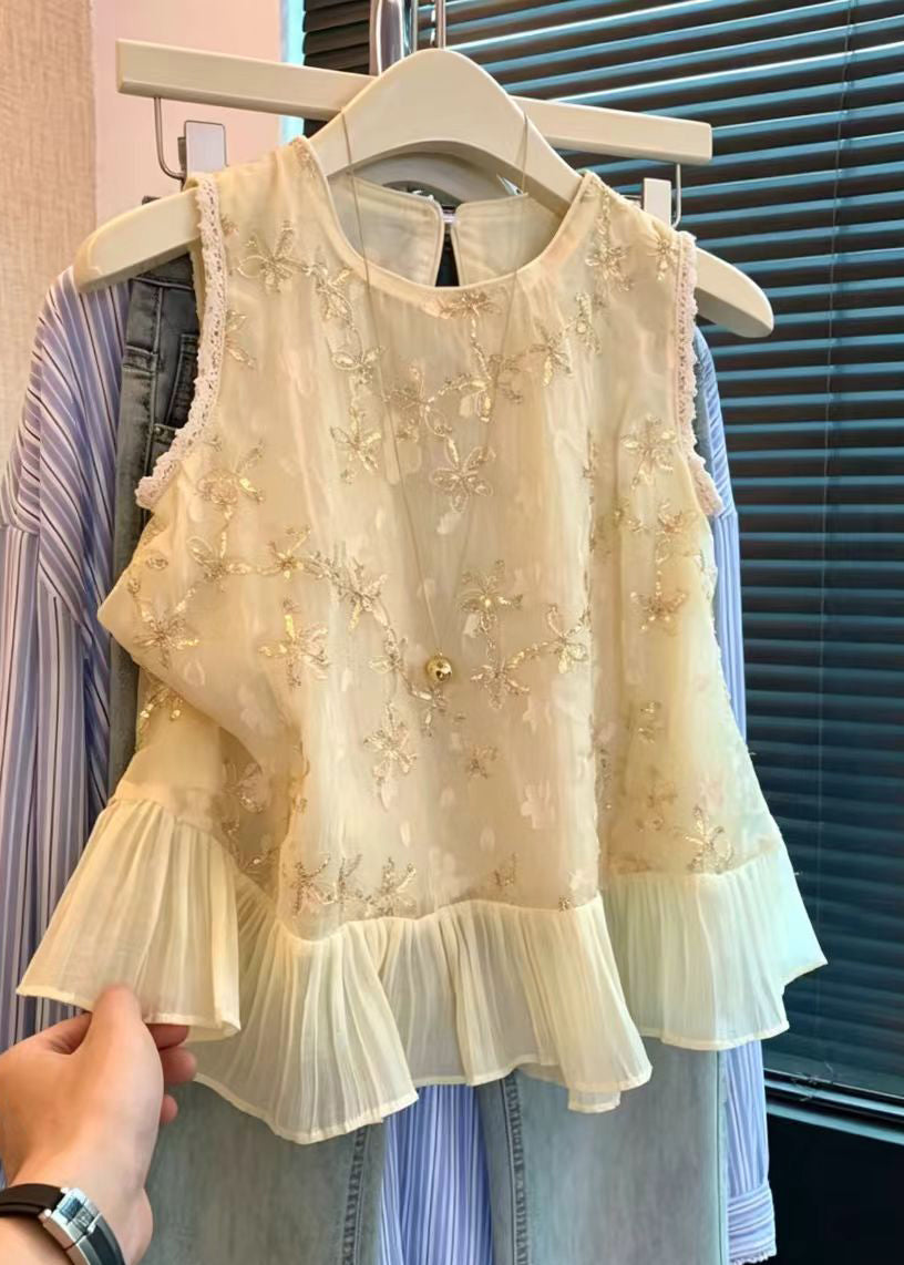 Chemise Femme Sans Manches Style Décontracté à Paillettes 0