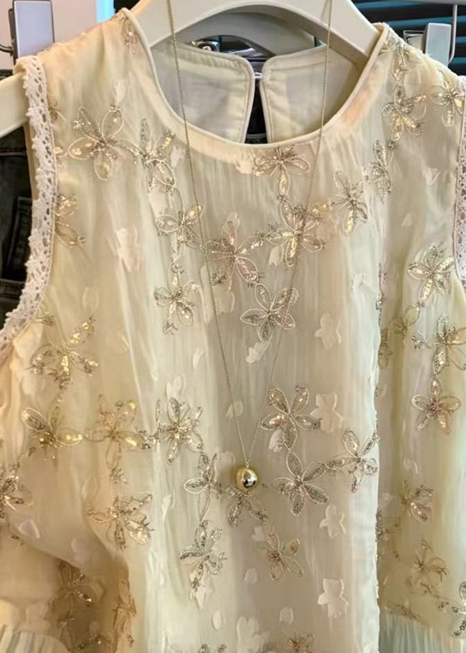 Chemise Femme Sans Manches Style Décontracté à Paillettes 2