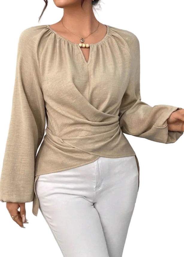 Chemise Femme Style Bohème Col Rond Automne 0