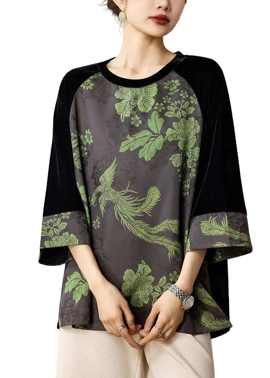 Chemise Femme Style Bohème Patchwork Automne 0
