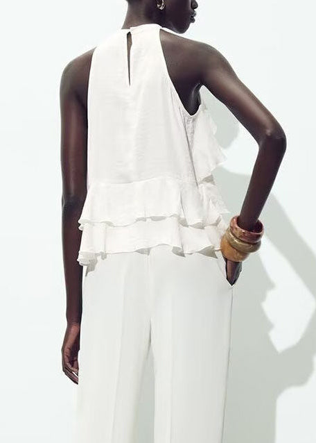 Chemise Femme Superposée à Volants Sans Manches 3