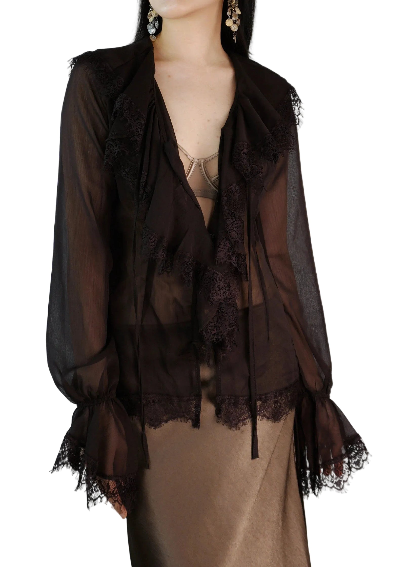 Chemise Femme à Manches Évasées Style Patchwork 2