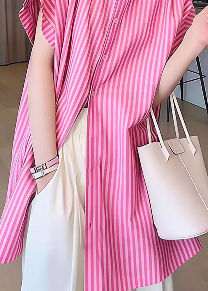 Chemise Femme à Rayures Rose Chic 4