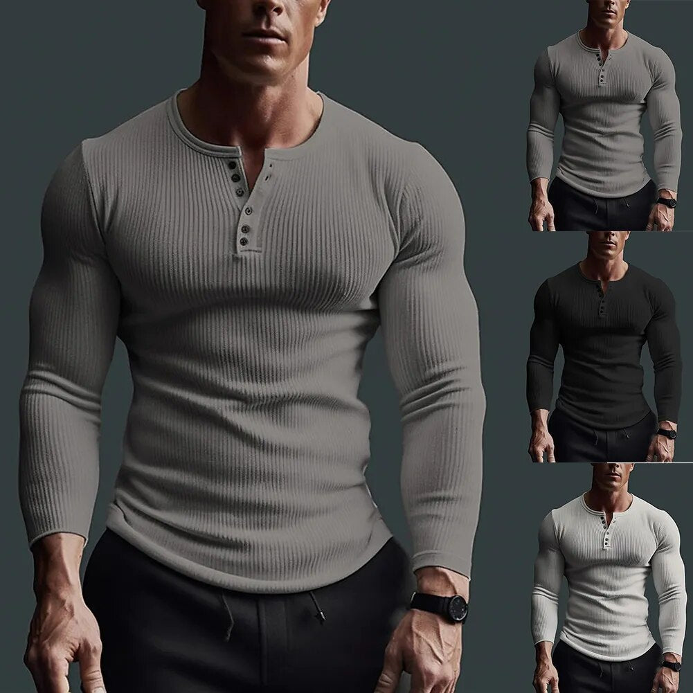 Chemise Henley Ajustée pour Homme 1