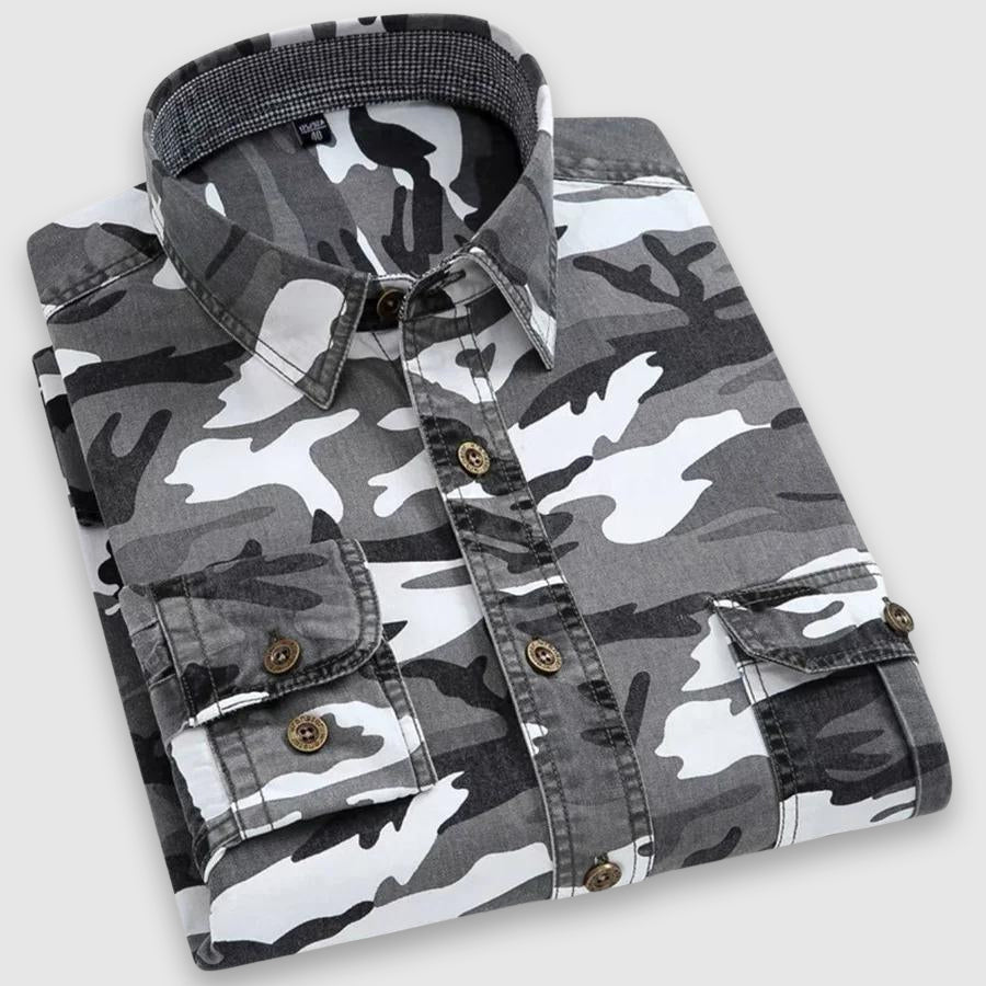 Chemise Homme Camouflage Classique à Manches Longues 3