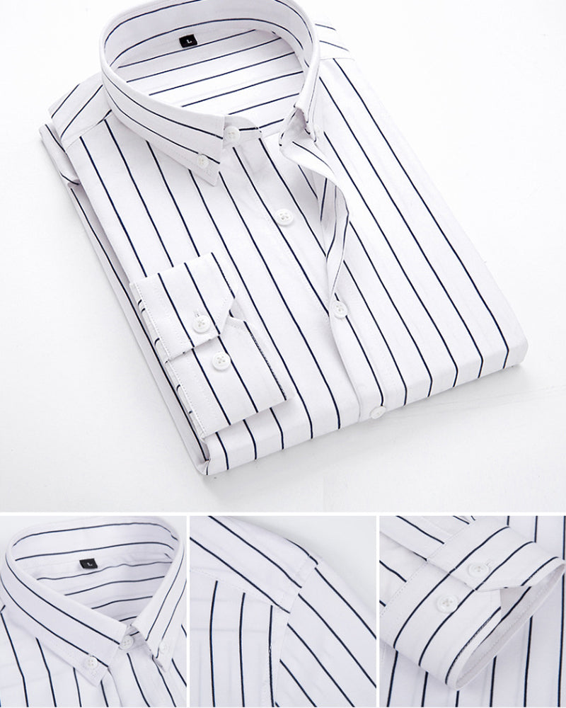 Chemise Homme Classique à Rayures Style Professionnel 8