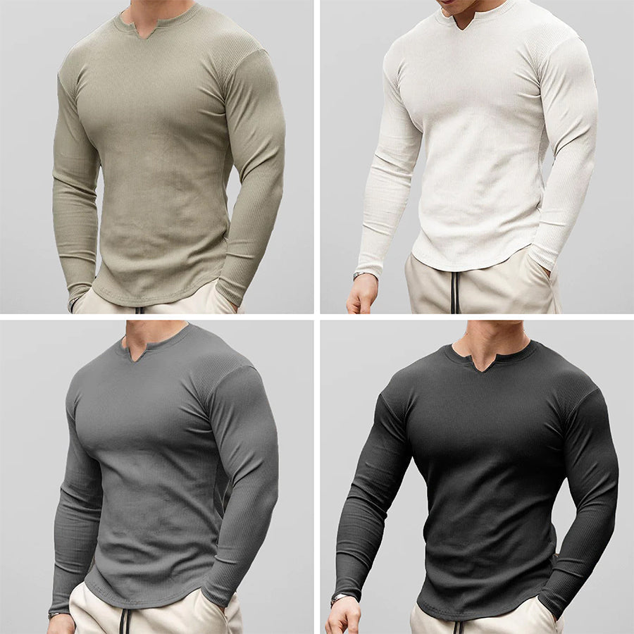Chemise Homme Coupe Athlétique Manches Longues 4
