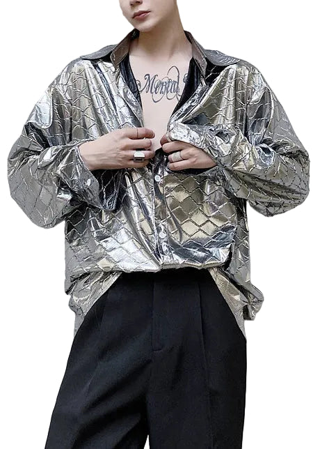 Chemise Homme Décontractée Coupe Oversize à Carreaux 0