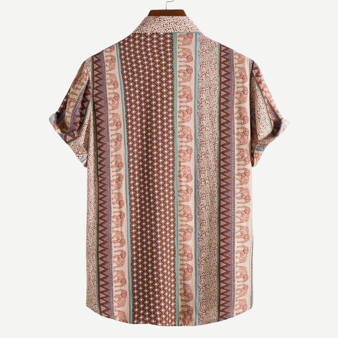 Chemise Homme Géométrique Éléphant Tissu Léger Aéré 5