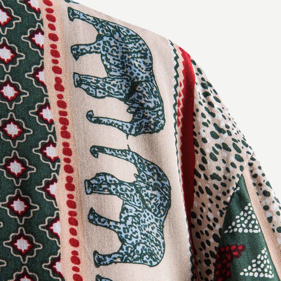Chemise Homme Géométrique Éléphant Tissu Léger Aéré 6