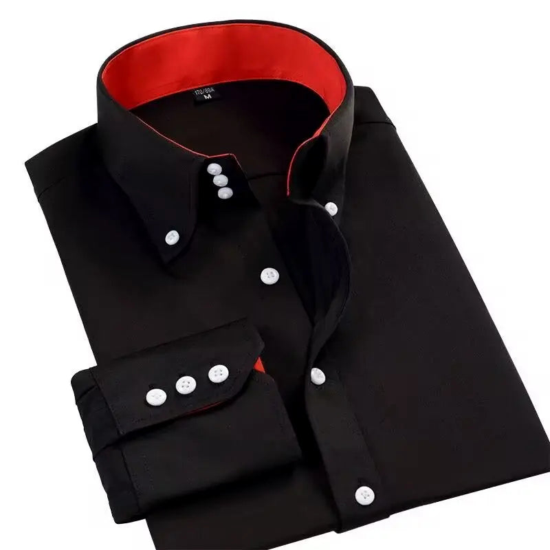 Chemise Homme Habillée Classique à Boutons Contrastés 1