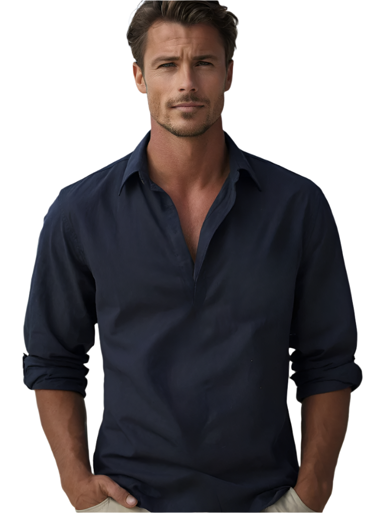 Chemise Homme Lin Moderne Col Ouvert Spacieuse 0
