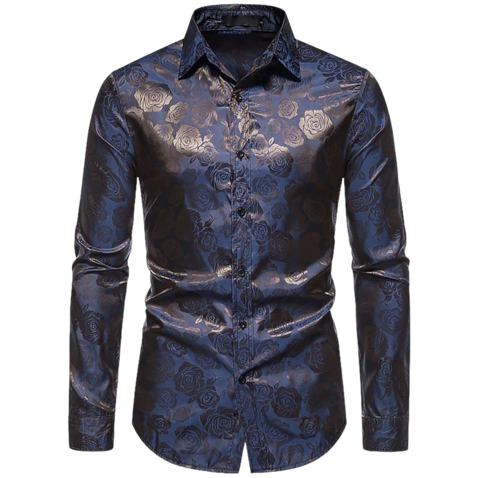 Chemise Homme Longue Détails Floraux Coton Polyester 9