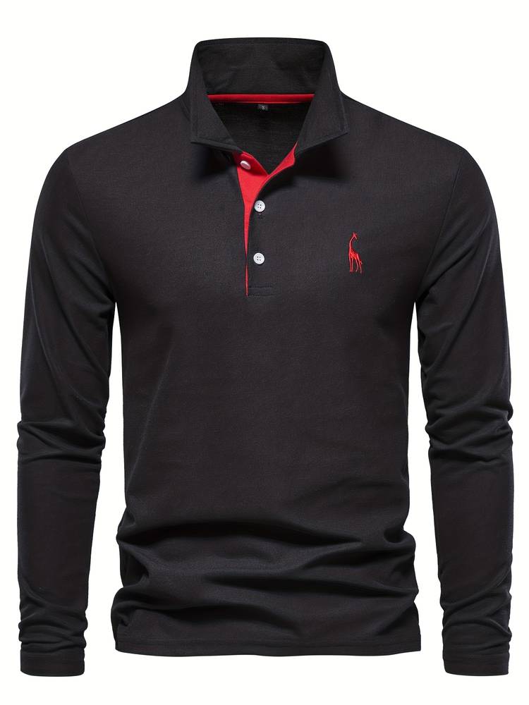 Chemise Homme Manches Longues Ajustée Coton Polyester Détails Contrastés 2