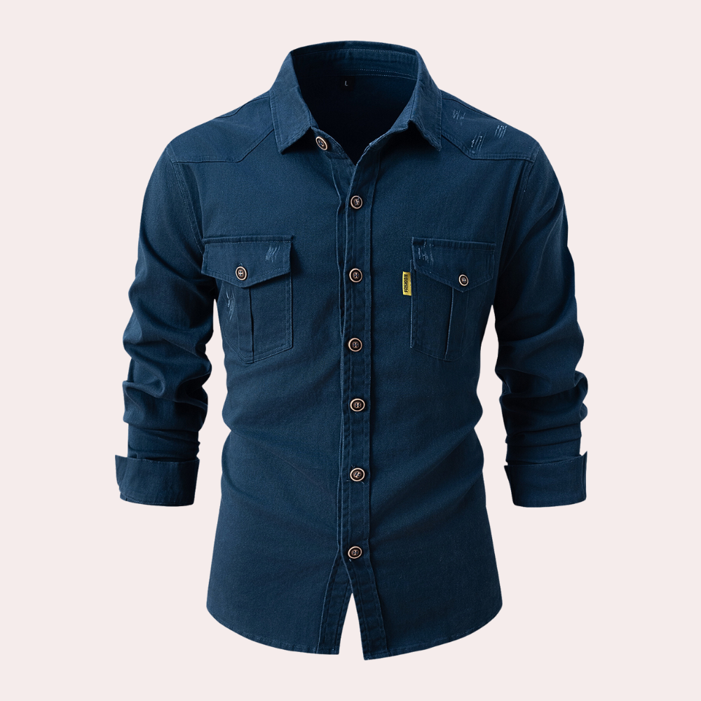Chemise Homme à Manches Longues avec Poches 5