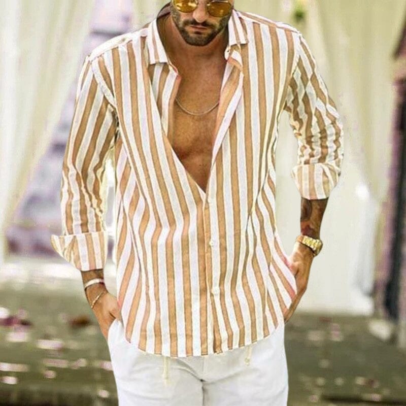 Chemise à Rayures pour Hommes Classique 3