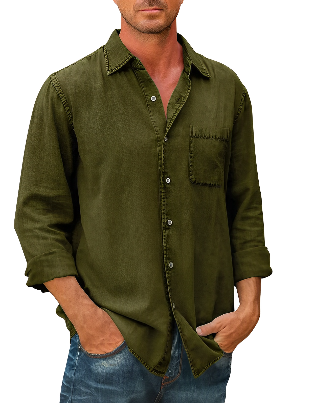 Chemise à manches longues pour homme classique 5