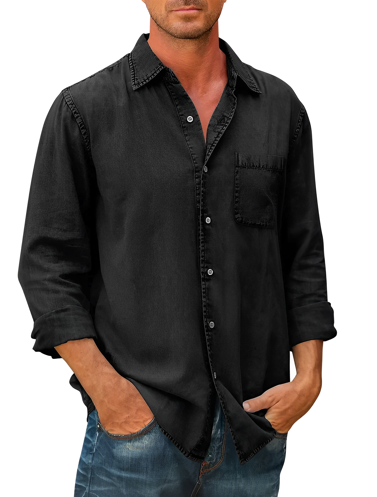 Chemise à manches longues pour homme classique 6