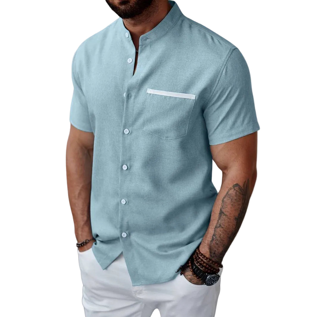 Chemise d'été Henley pour Homme Classique 0