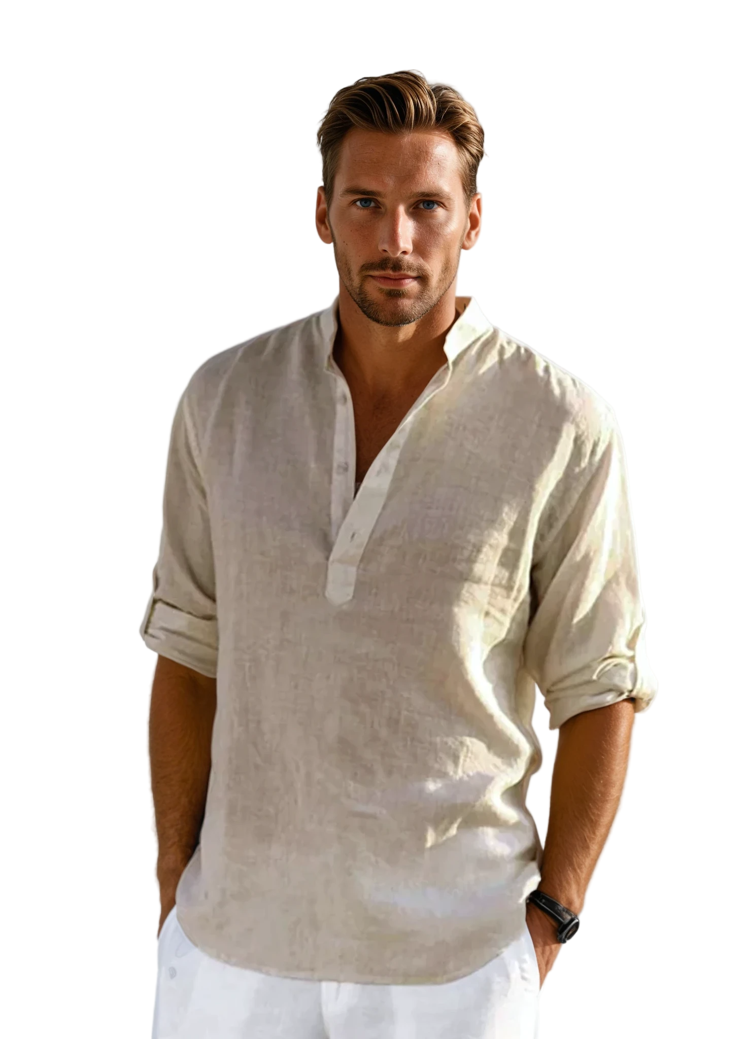 Chemise pour homme, style intemporel, estivale et respirante 0