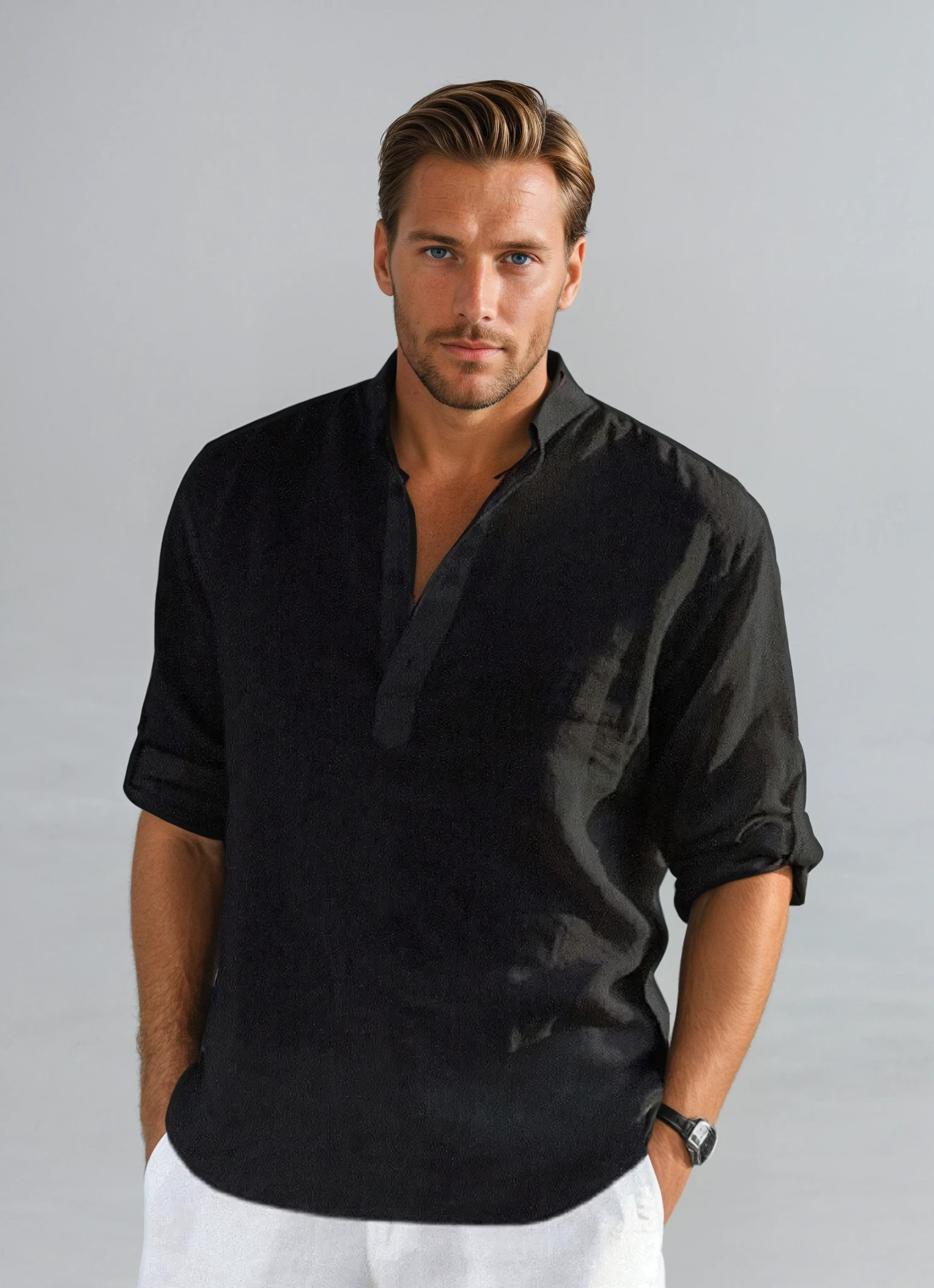 Chemise pour homme, style intemporel, estivale et respirante 1