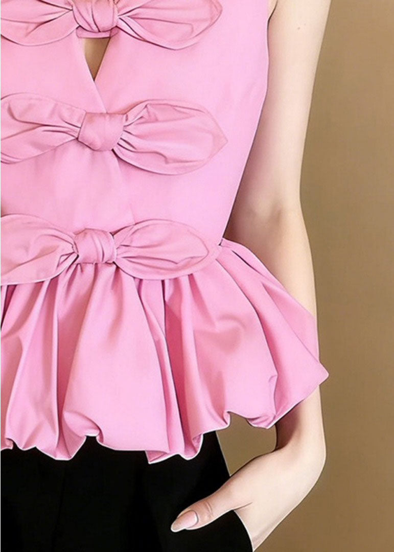 Chemise sans manches à col en V pour femmes style décontracté 3