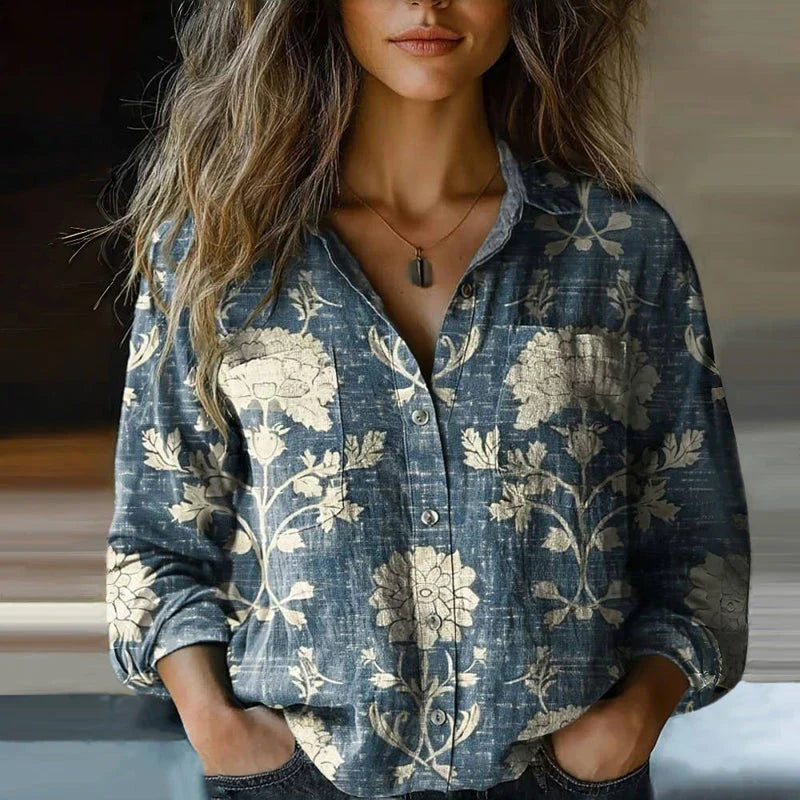 Chemisier Femme Bohème Vintage Imprimé Évasé 2