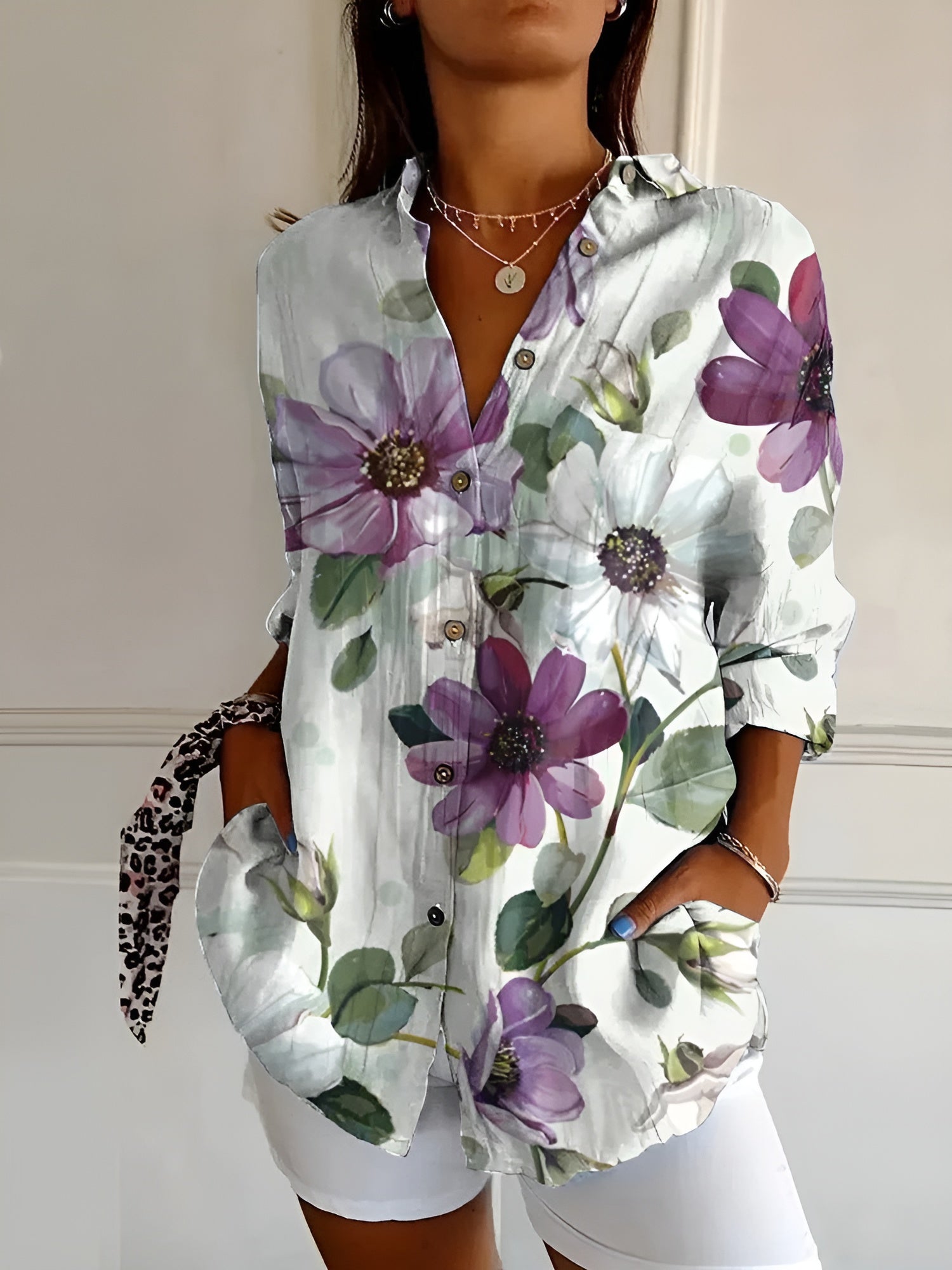 Chemisier Femme Imprimés Fantaisistes Chic 7