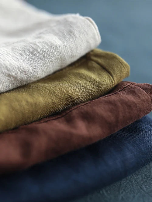 Chemisier Femme en Lin à Manches Longues 8