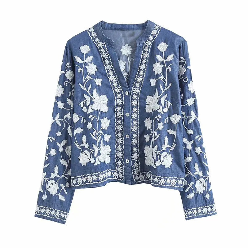 Chemisier en Denim Boho pour Femme 3