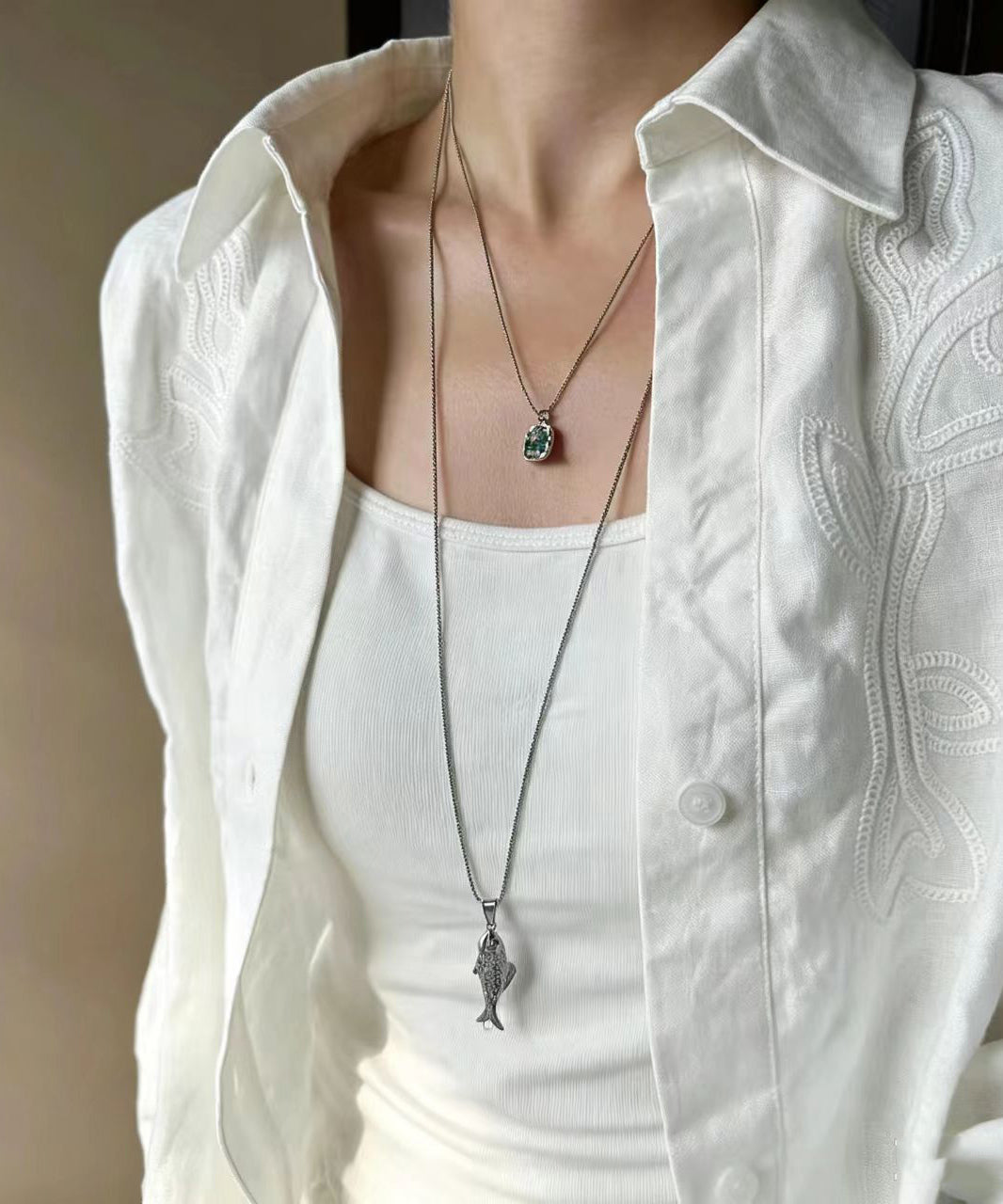 Collier Femme Style Boho Lariat Petit Poisson 1