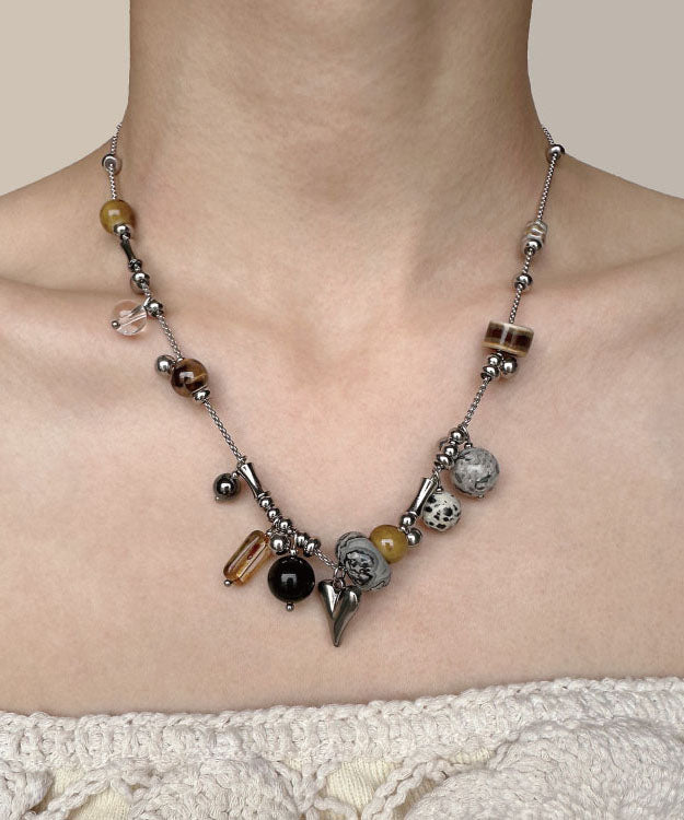 Collier Long pour Femme avec Pendentif Pierre Naturelle 3