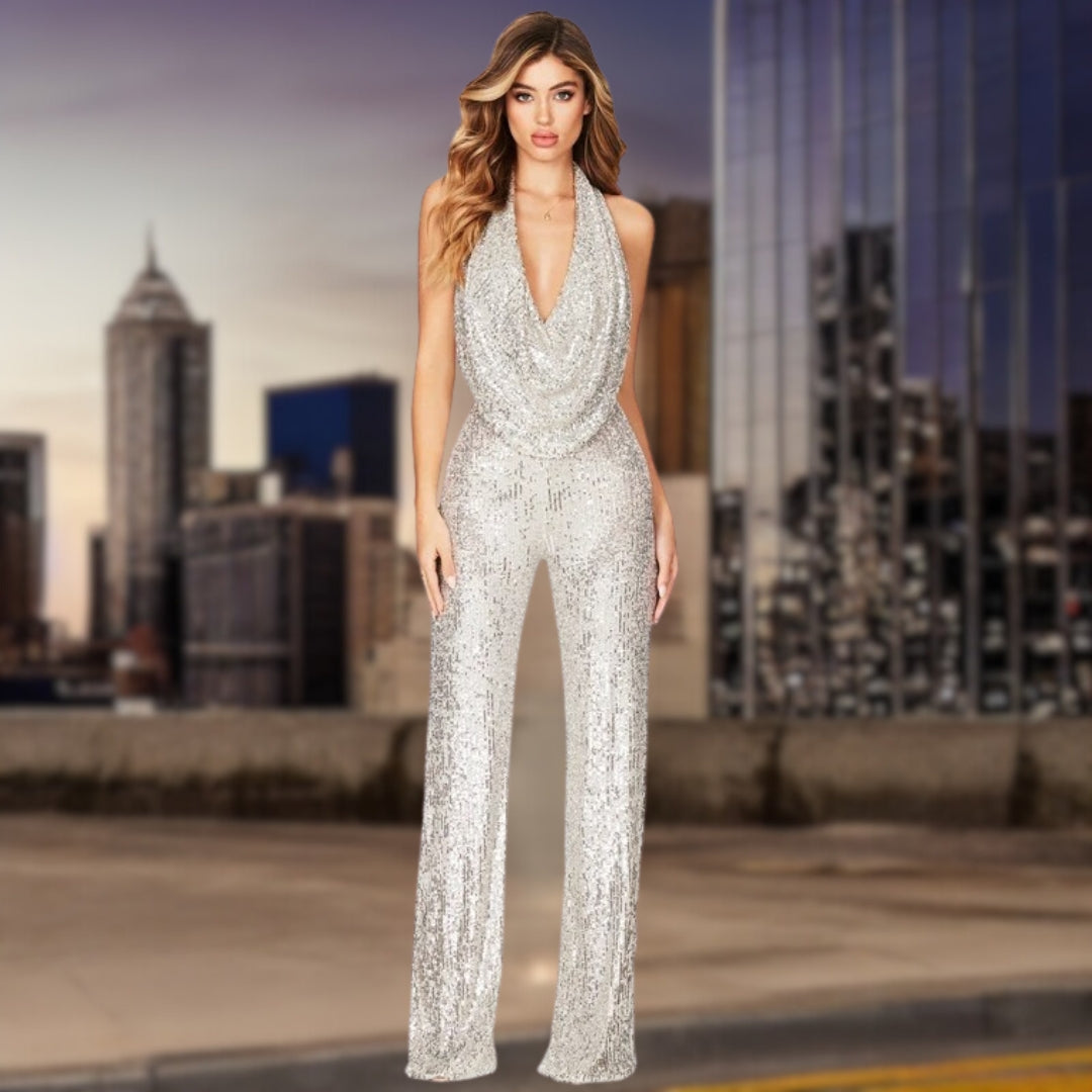 Combinaison Femme Chic Pailletée Tendance 1
