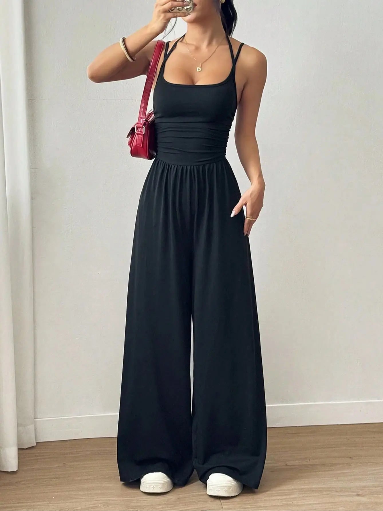 Combinaison Femme Décontractée à Jambes Amples 6