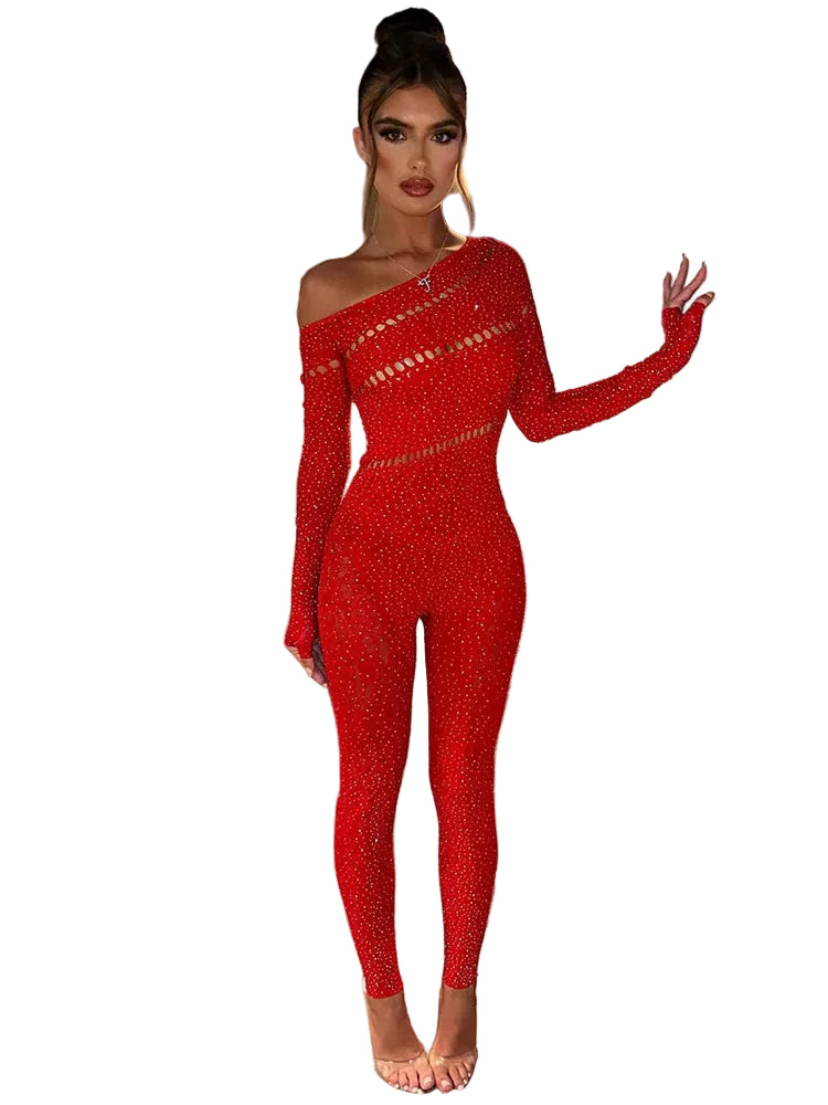 Combinaison à manches longues pour femmes avec épaules dénudées 4