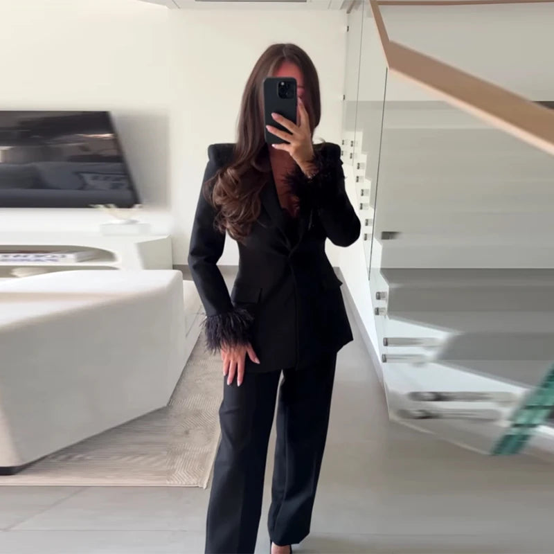 Costume Femme Blazer et Pantalon Chic 7