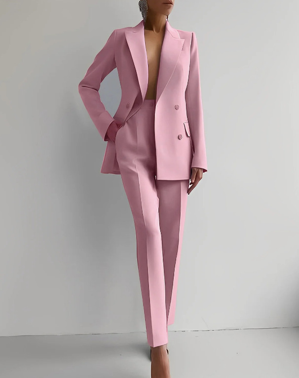 Costume Femme Chic Ensemble Tailleur Veste et Pantalon Moderne 2