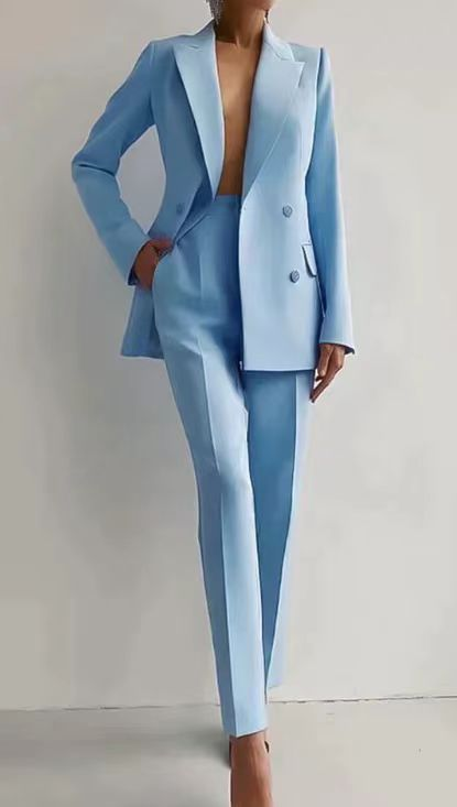 Costume Femme Chic Ensemble Tailleur Veste et Pantalon Moderne 6