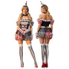 Costume de Clown Femme Épaules Dénudées Short Combinaison 5 Pièces 0