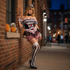 Costume de Clown Femme Épaules Dénudées Short Combinaison 5 Pièces 2