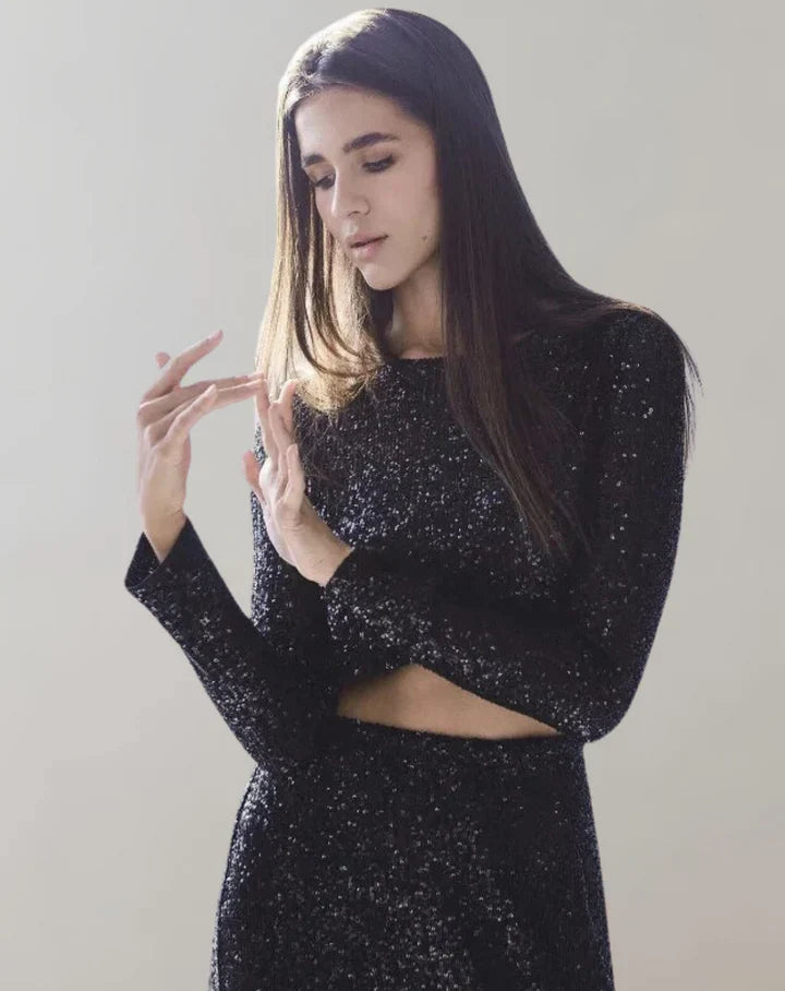 Crop Top Scintillant pour Femmes Glamour 5