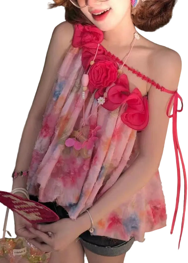 Débardeur Femme Floral Léger Sans Manches Ample 0