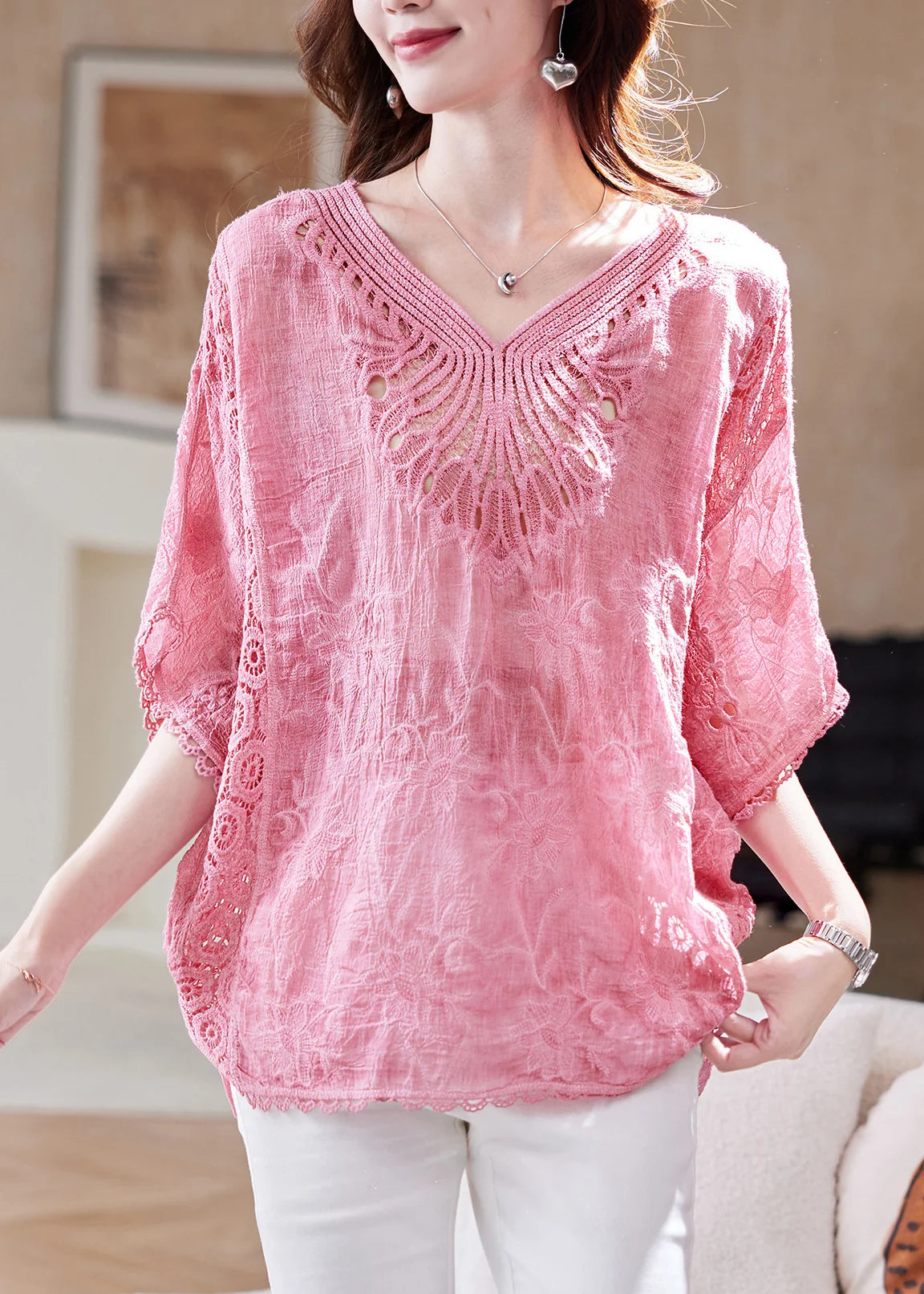 Débardeur Femme Oversize Style Patchwork Dentelle 2