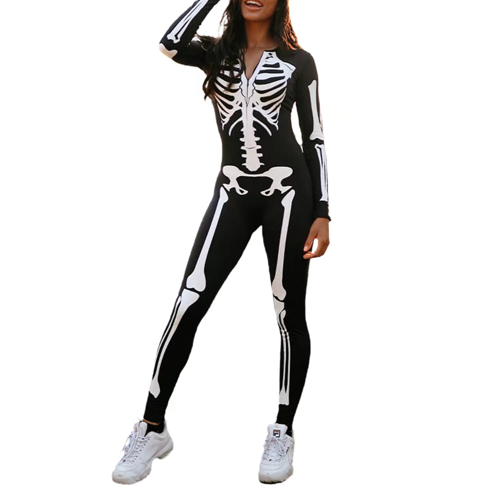 Déguisement d'Halloween Homme Squelette Imprimé Tissu Léger 3