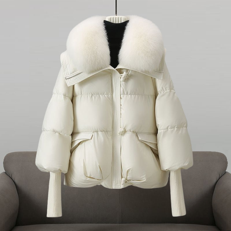 Doudoune Femme Matelassée Chic avec Col en Fourrure 1