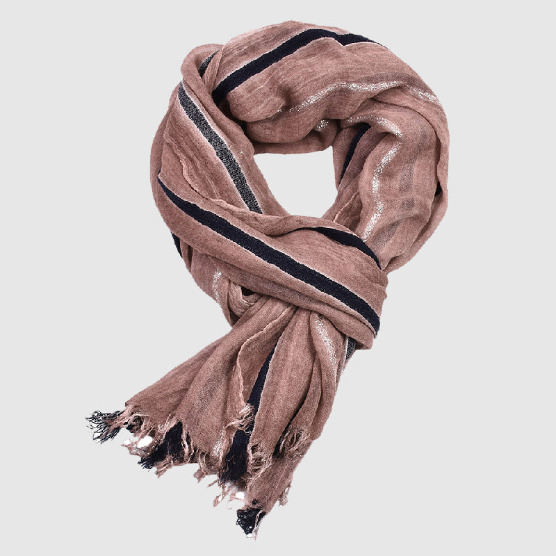 Écharpe Femme Chic avec Fils Dorés 2