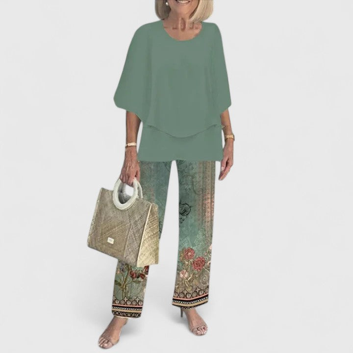 Ensemble Femme Chic à Manches Mi-Longues 2