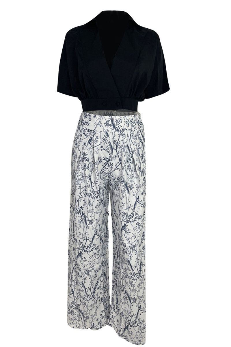 Ensemble Femme Chic avec Crop Top à Manches Bouffantes et Pantalon Palazzo 5