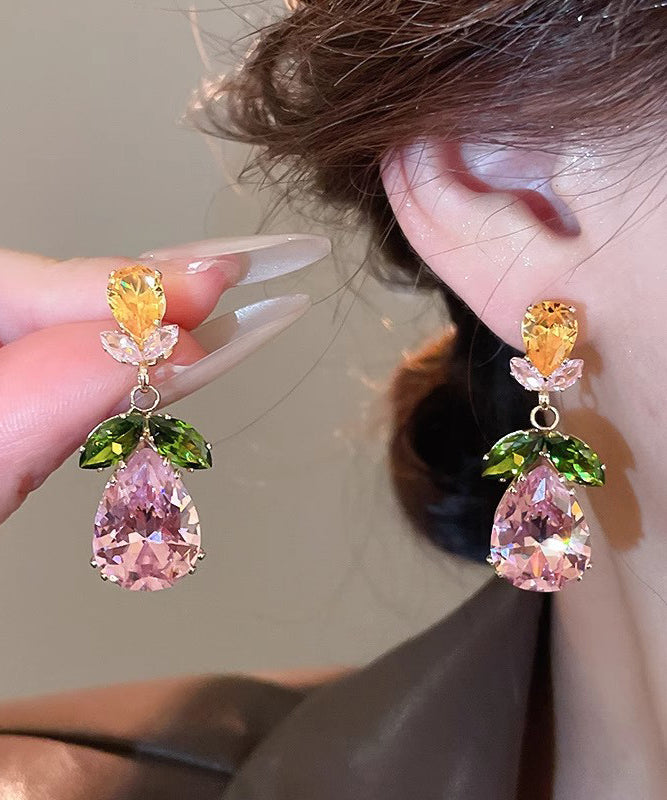 Ensemble Femme Collier et Boucles d'Oreilles Pendantes Style Floral 1